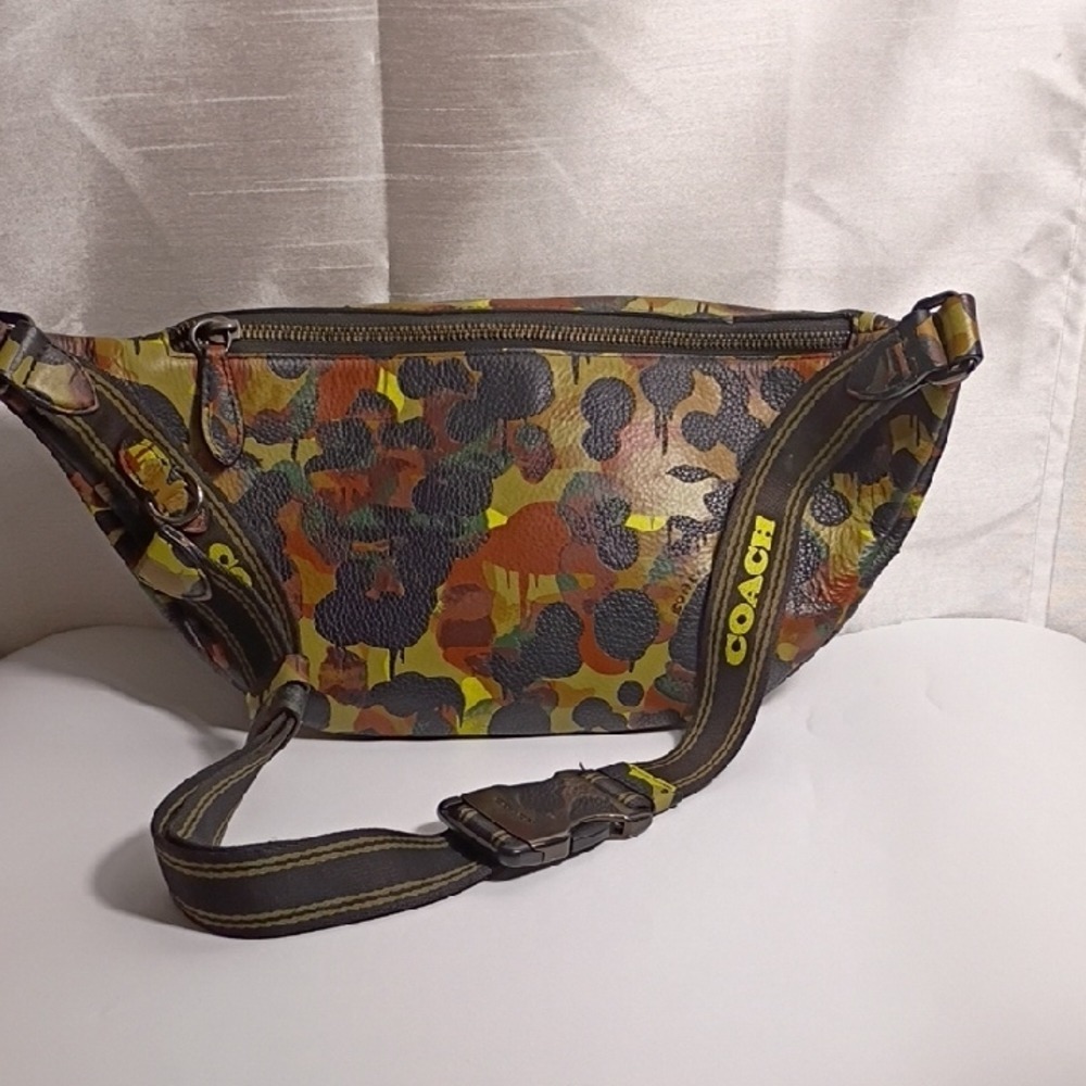 COACH Leatherware Camo Belt Bag Crossbody Bag‎ Urban Streetwear Fanny Pack6 - Picture 4 of 12